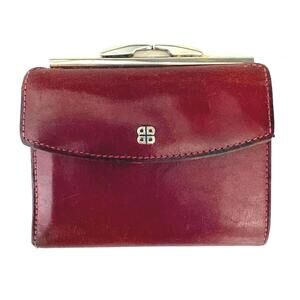 BOSCA Vintage KISS-Lock Red Leather Wallet / Beautiful and Timeless!